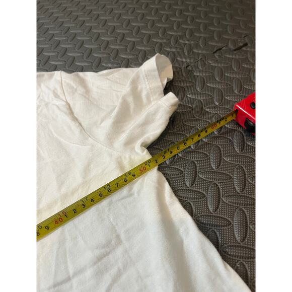 Golden Goose‎ Golden Tee with blue flower print White Shirt Womens Size Large - Picture 9 of 10